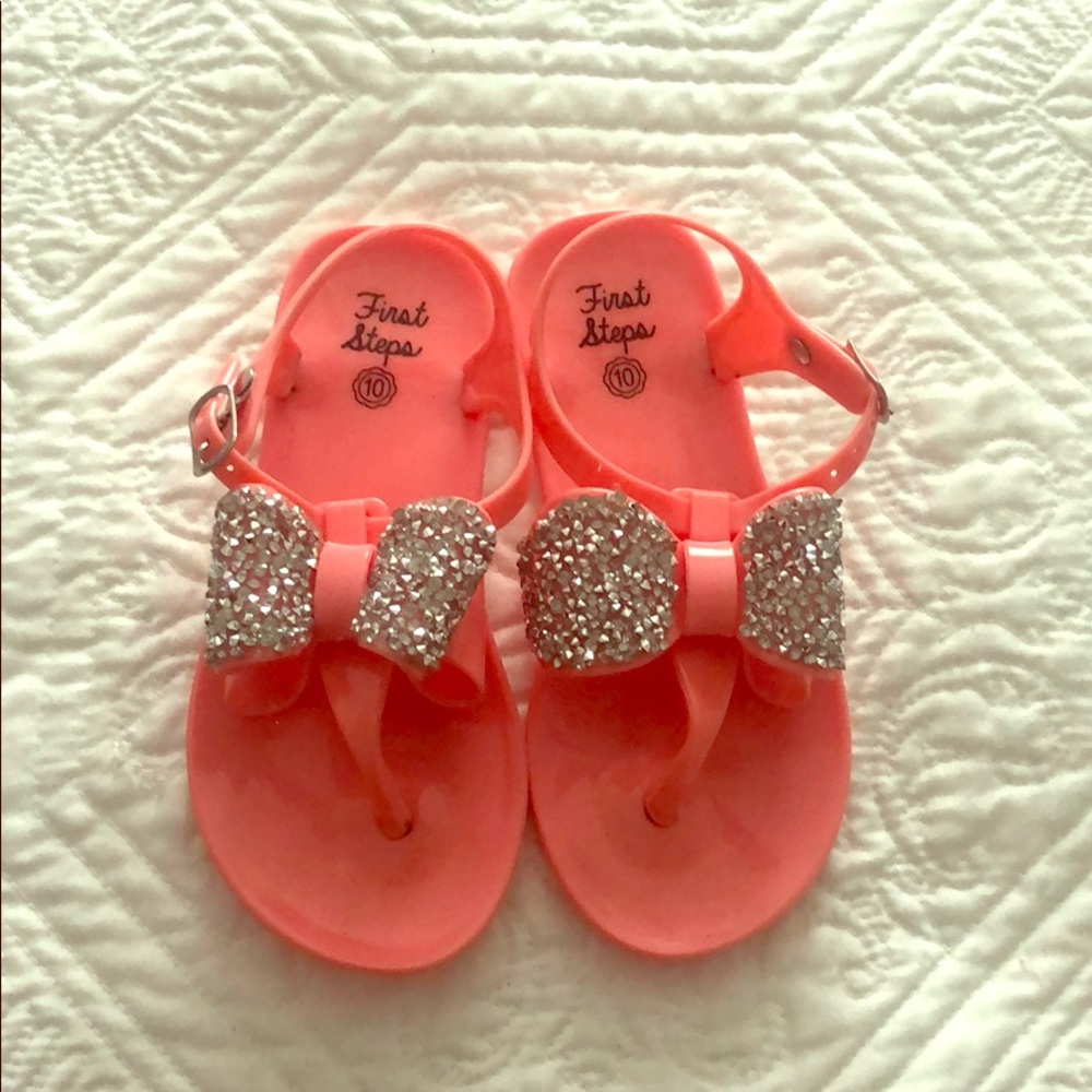 Girls Sandals with Sparkly Bow